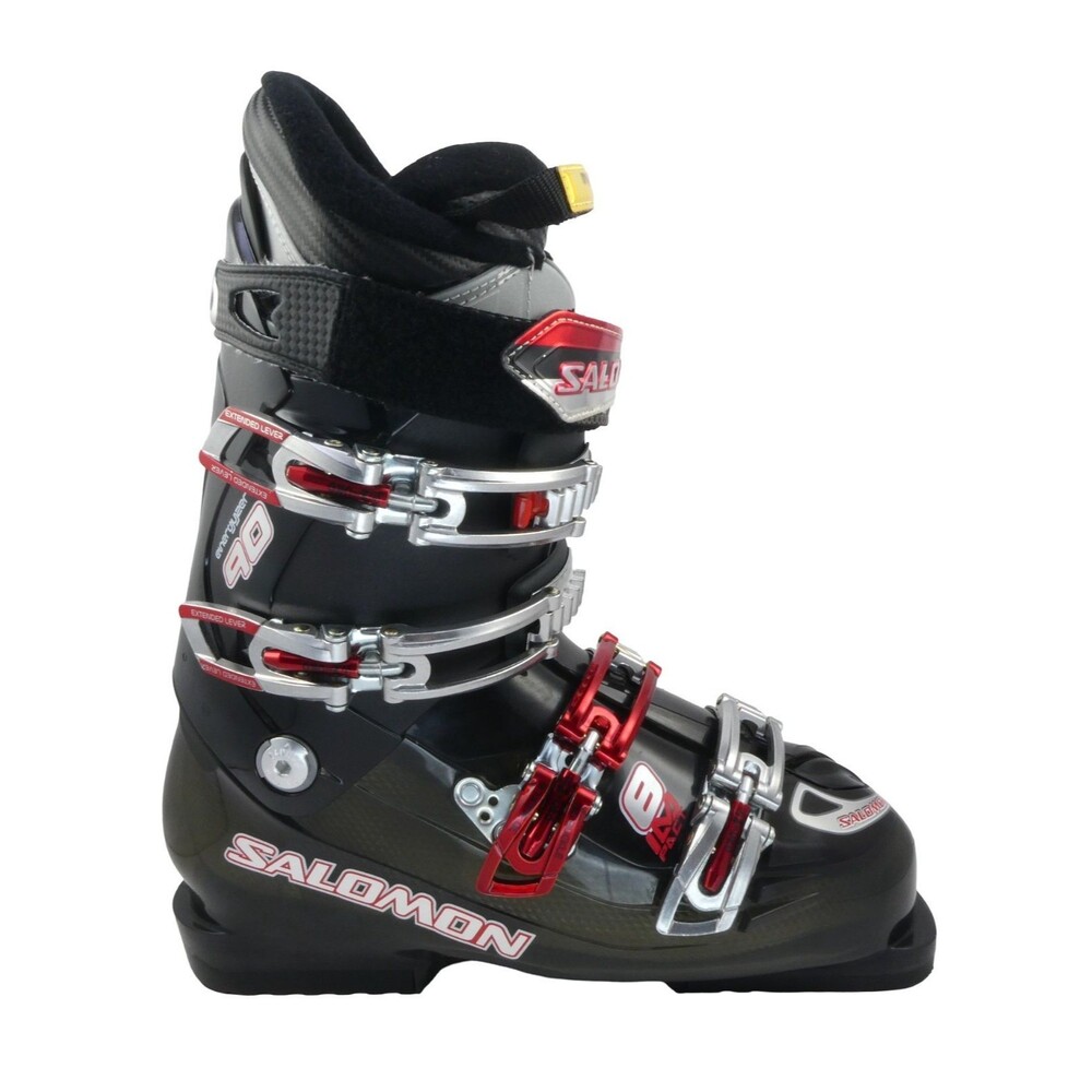 Salomon Impact 8 Ski Boots Black Size 27 Translucent Shell Red Buckle $635